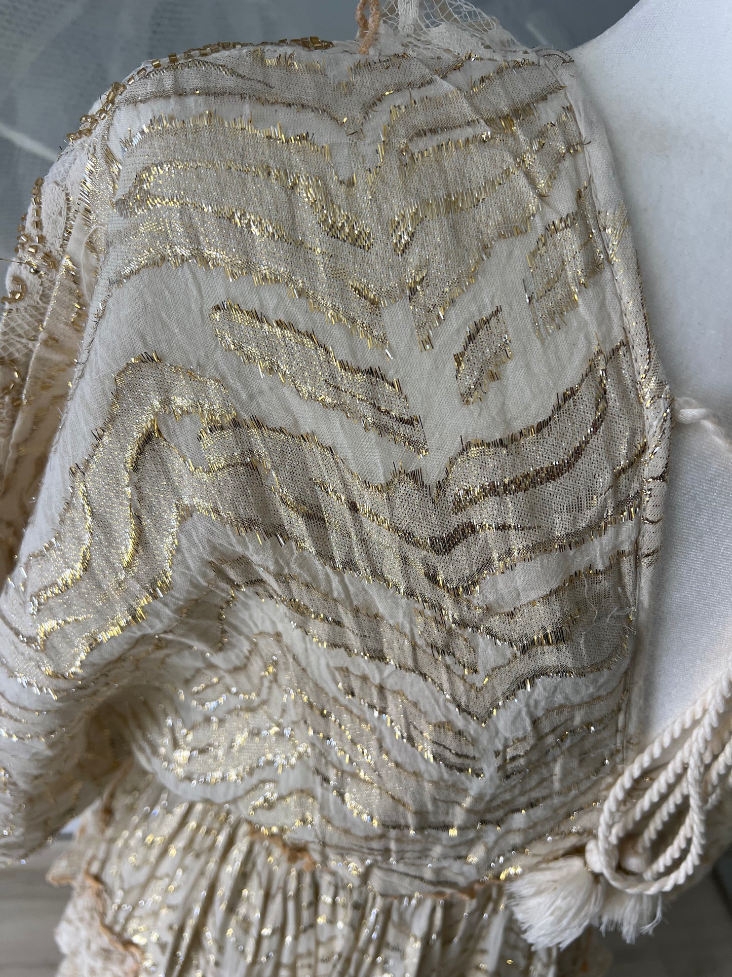 Boho Style Cream & Gold Dress