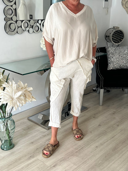 Silk V-neck T-shirt