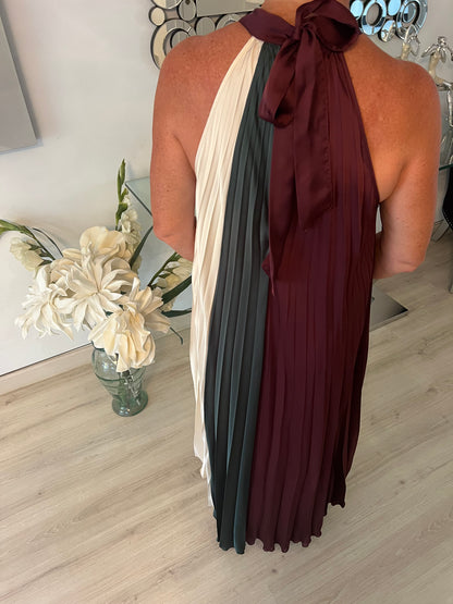 Pleated silk dress