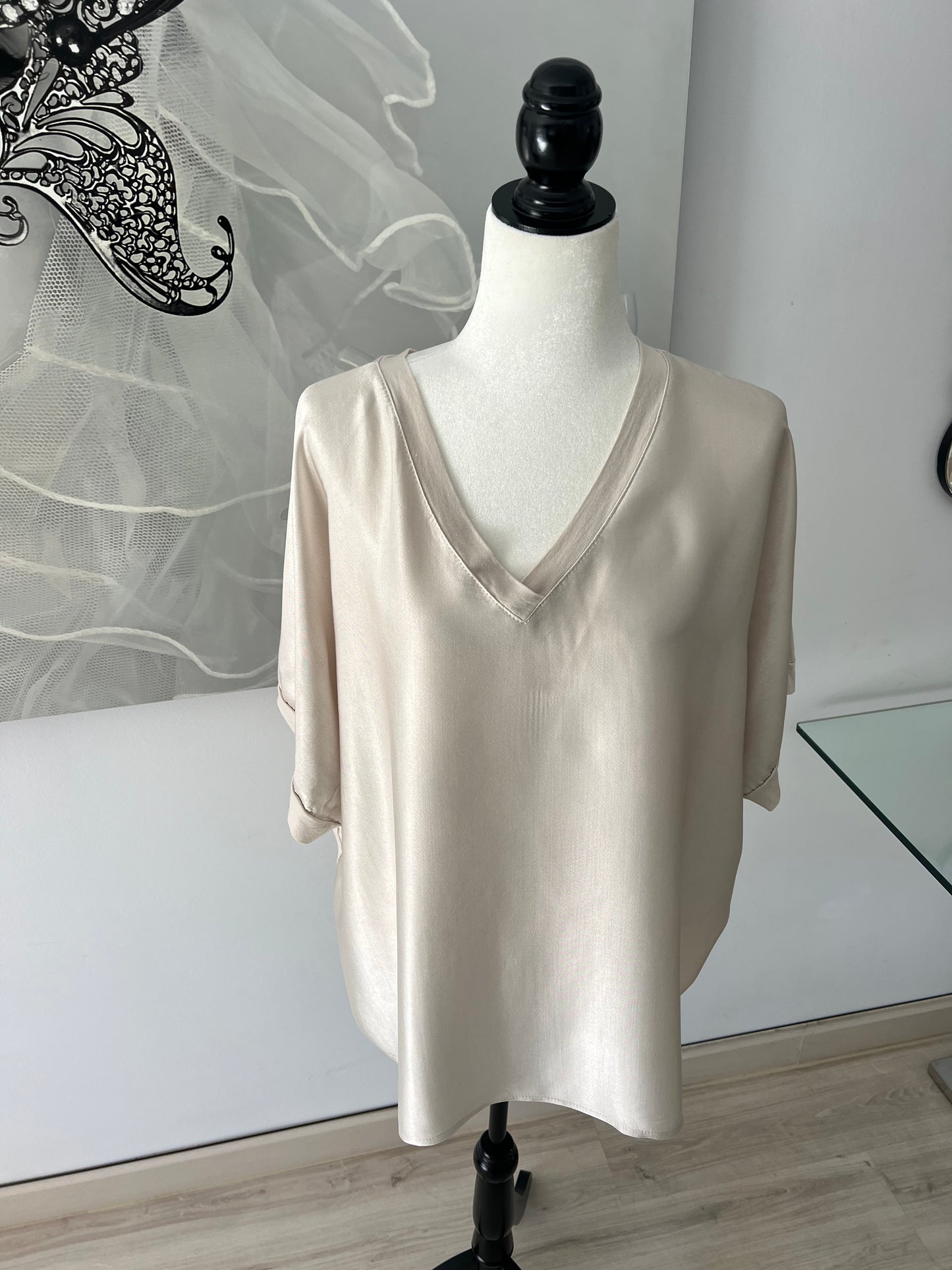Silk V-neck T-shirt