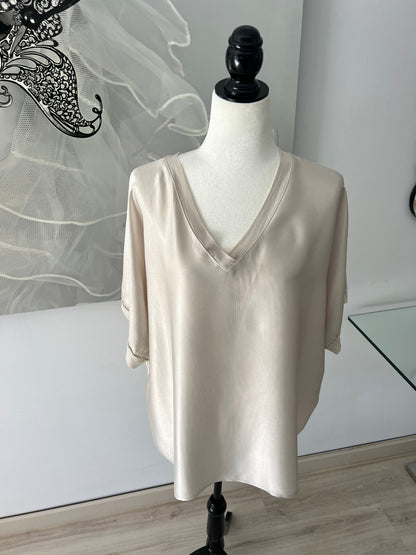 Silk V-neck T-shirt