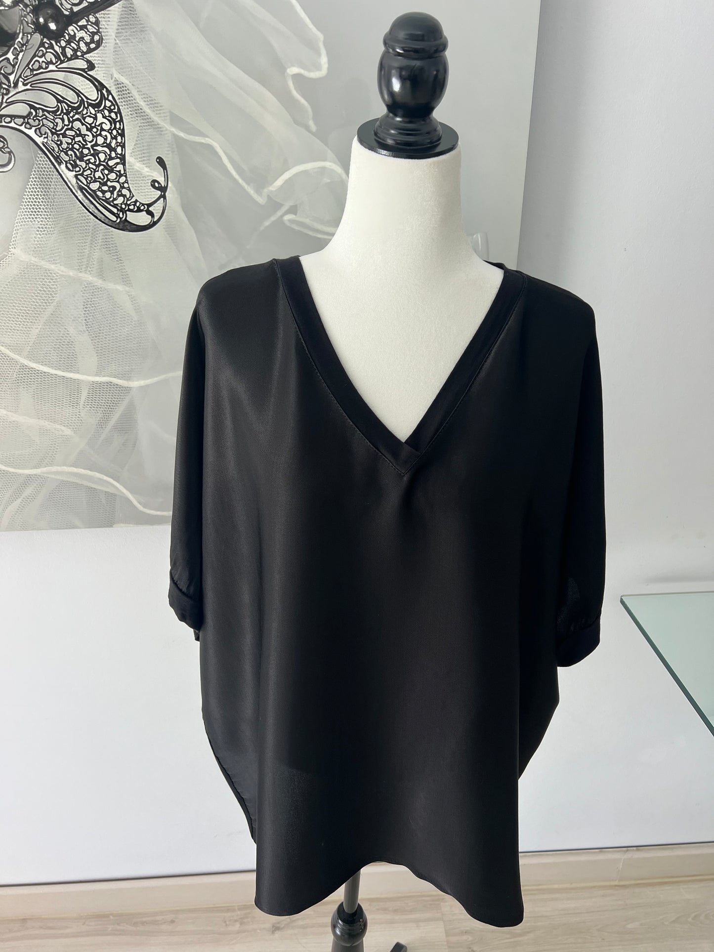 Silk V-neck T-shirt