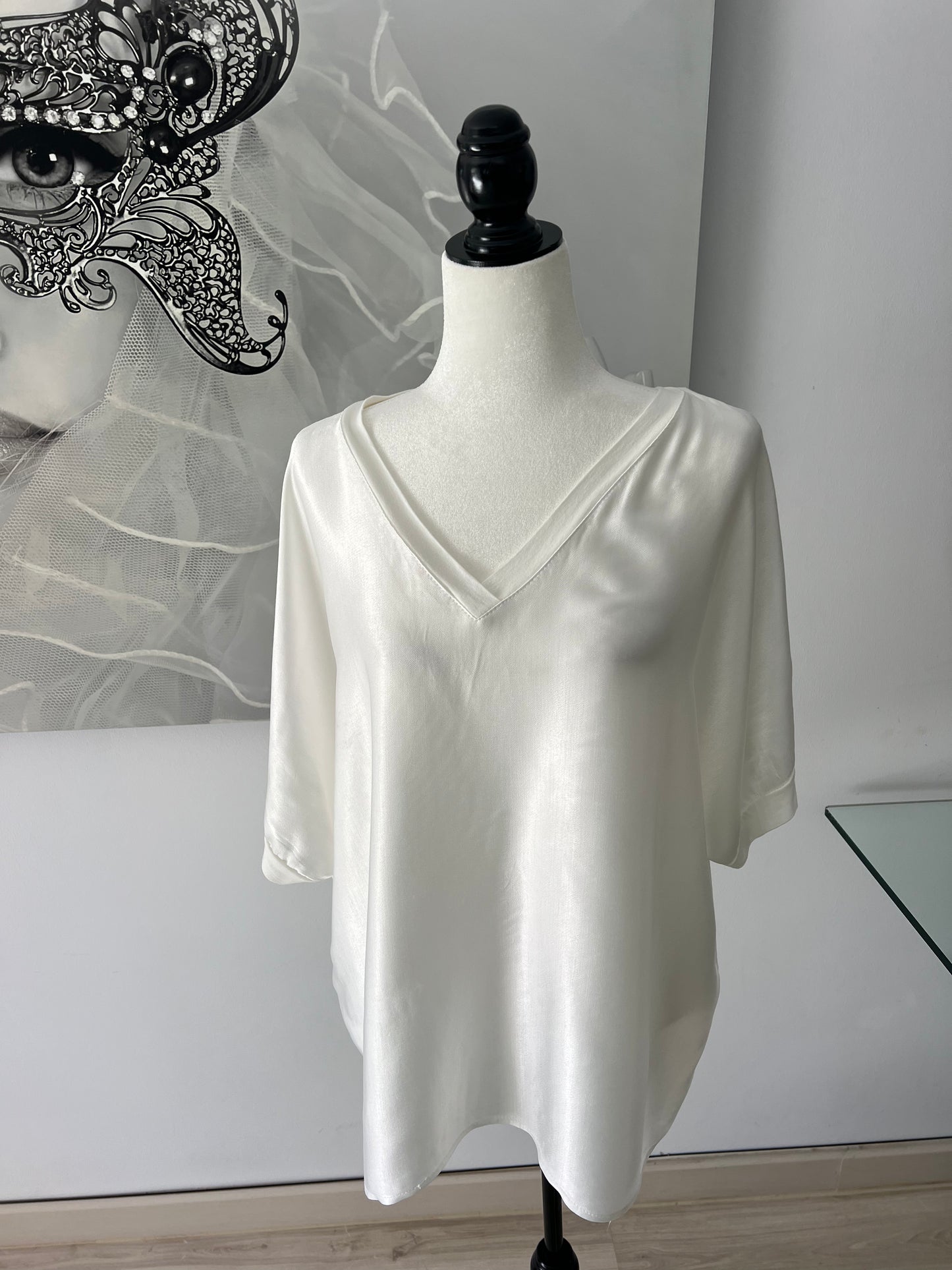 Silk V-neck T-shirt